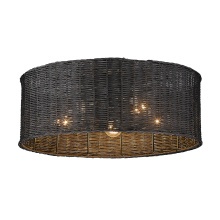 Golden 1084-5FM BLK-BW - Golden Lighting Erma 5-light Flush Mount in Matte Black